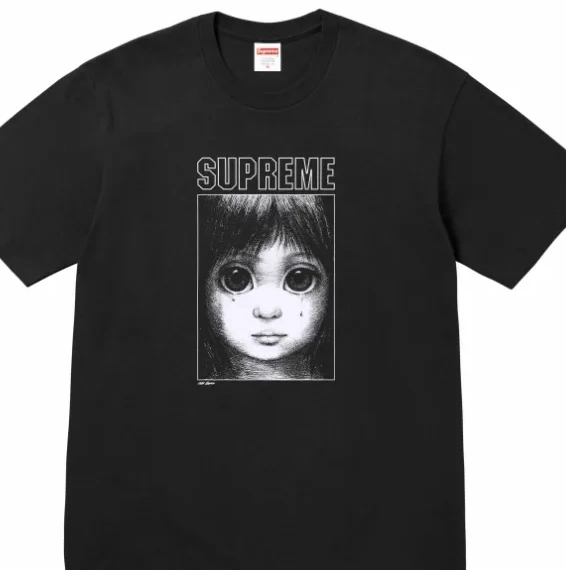M White Teardrop Manga Margaret Tee Black Keane Big S Tears L XL 24SS and 0924